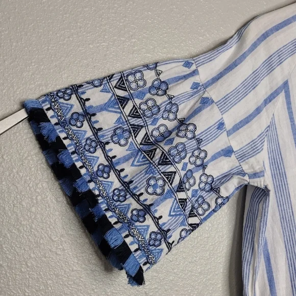 Neiman Marcus Women's Linen Cotton Blend Striped Tunic Dress Size Small - Picture 12 of 16